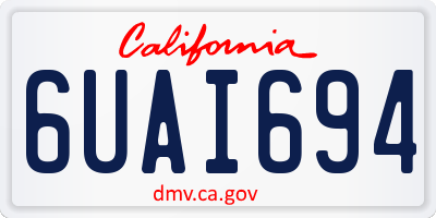 CA license plate 6UAI694
