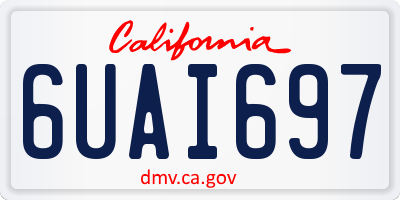 CA license plate 6UAI697
