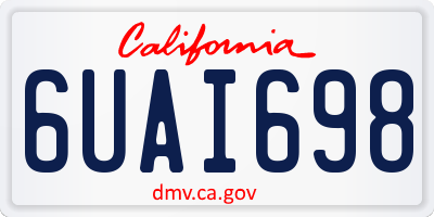 CA license plate 6UAI698