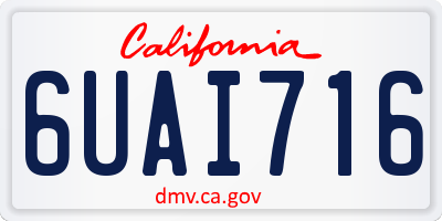 CA license plate 6UAI716