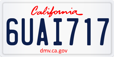 CA license plate 6UAI717