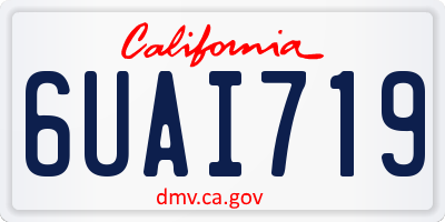 CA license plate 6UAI719