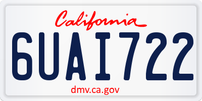 CA license plate 6UAI722