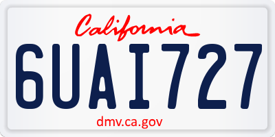 CA license plate 6UAI727
