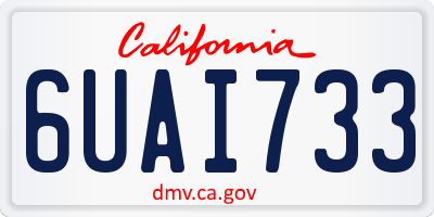 CA license plate 6UAI733