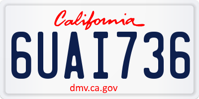 CA license plate 6UAI736