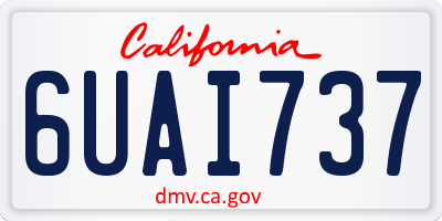CA license plate 6UAI737