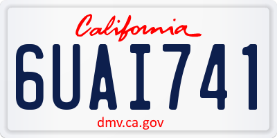 CA license plate 6UAI741