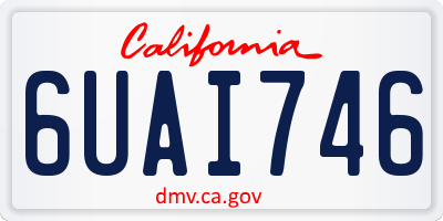 CA license plate 6UAI746