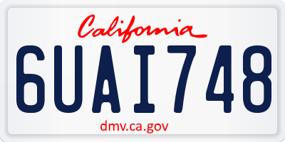 CA license plate 6UAI748