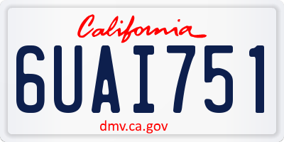 CA license plate 6UAI751