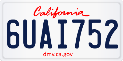 CA license plate 6UAI752