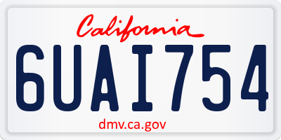 CA license plate 6UAI754