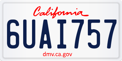 CA license plate 6UAI757