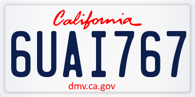 CA license plate 6UAI767
