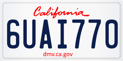 CA license plate 6UAI770