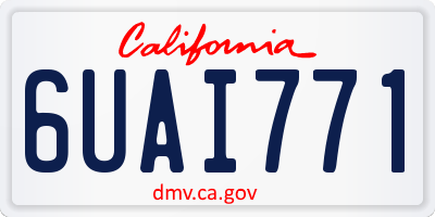 CA license plate 6UAI771