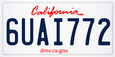 CA license plate 6UAI772