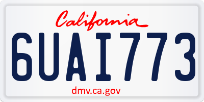 CA license plate 6UAI773