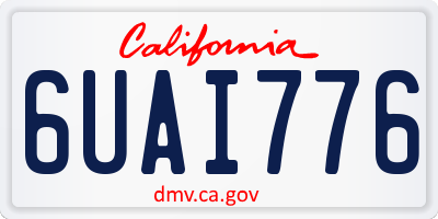 CA license plate 6UAI776