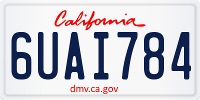 CA license plate 6UAI784