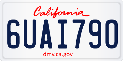 CA license plate 6UAI790