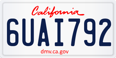 CA license plate 6UAI792