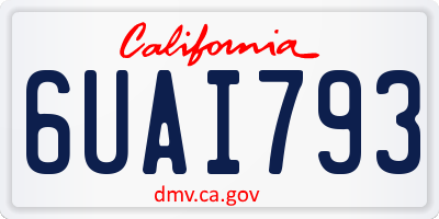 CA license plate 6UAI793