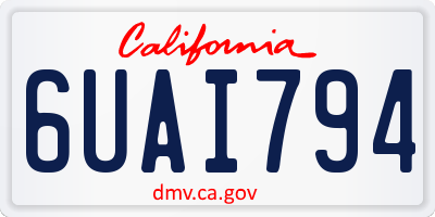 CA license plate 6UAI794