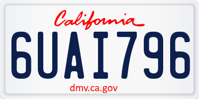 CA license plate 6UAI796