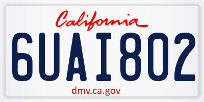 CA license plate 6UAI802