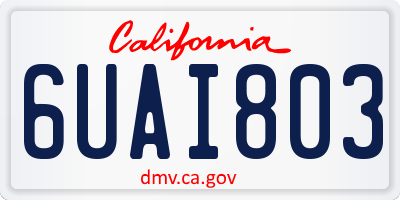 CA license plate 6UAI803