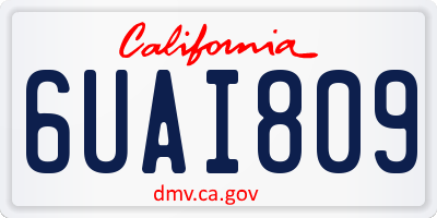 CA license plate 6UAI809