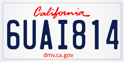 CA license plate 6UAI814