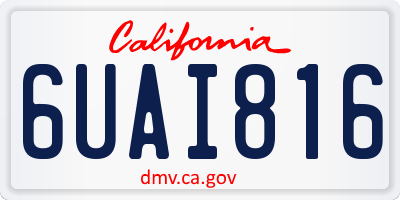 CA license plate 6UAI816