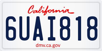 CA license plate 6UAI818