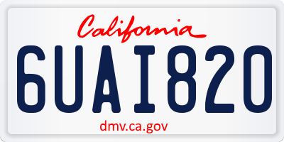 CA license plate 6UAI820