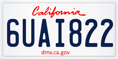 CA license plate 6UAI822