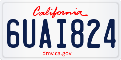 CA license plate 6UAI824
