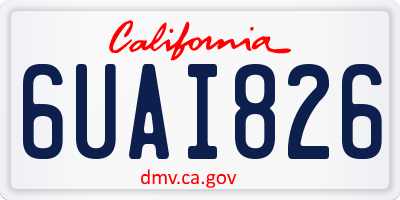 CA license plate 6UAI826