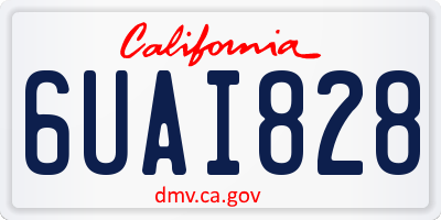CA license plate 6UAI828