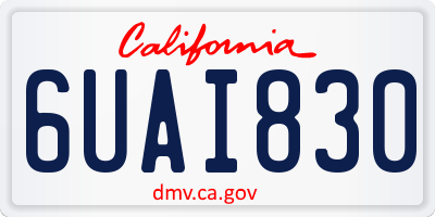 CA license plate 6UAI830