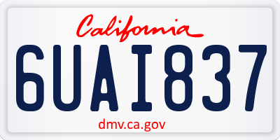 CA license plate 6UAI837
