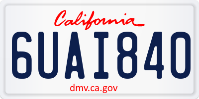 CA license plate 6UAI840