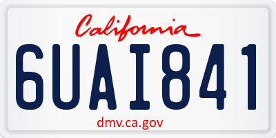 CA license plate 6UAI841