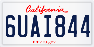 CA license plate 6UAI844