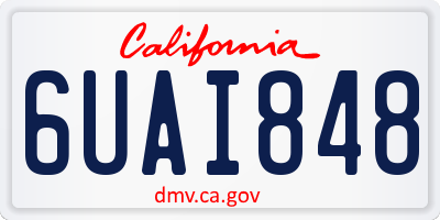 CA license plate 6UAI848