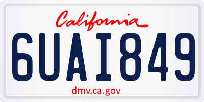 CA license plate 6UAI849