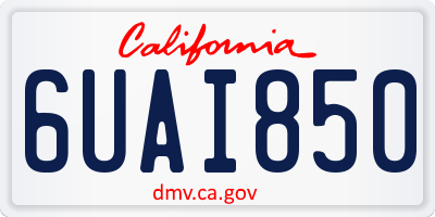CA license plate 6UAI850