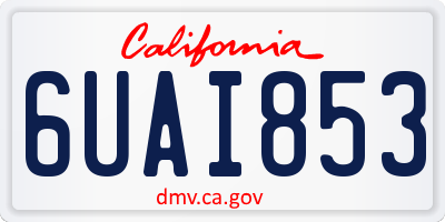 CA license plate 6UAI853